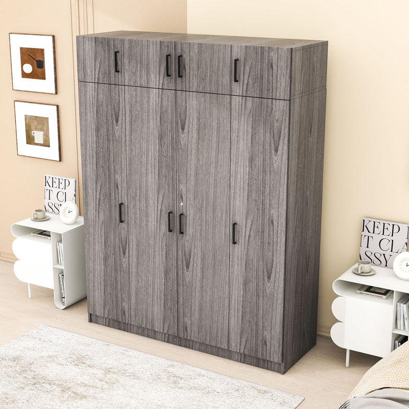 5 door grey wardrobe discount